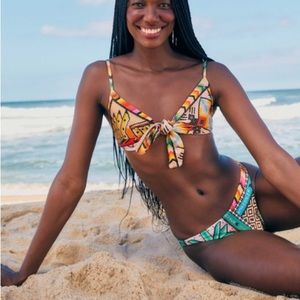 Farm Rio banana scarves bikini top. New with tags. Sold out (can’t find)  Large